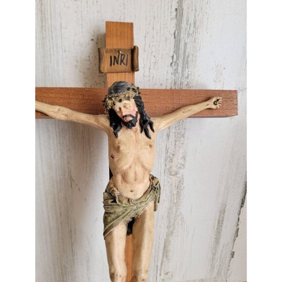 INRI cross Jesus crucifix hanging home decor wall religious - Picture 4 of 10